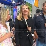 Savannah’s black blazer and side slit flare pants on Today