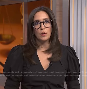 Savannah's black collared puff sleeve dress on NBC News Daily