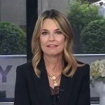 Savannah’s black polka dot cami and double breasted blazer on Today