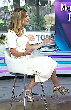 Savannah’s metallic chunky heel sandals on Today