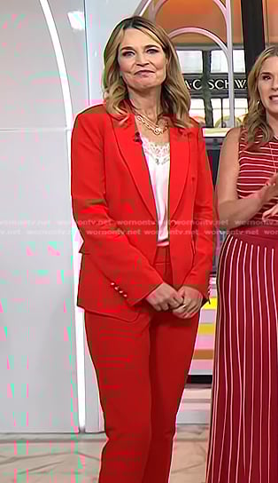 Savannah's red blazer and cropped pants on Today
