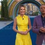 Savannah’s yellow sleeveless shirtdress on Today