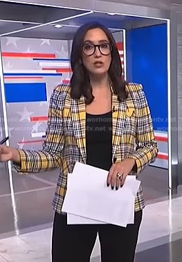 Savannah's yellow plaid blazer on NBC News Daily