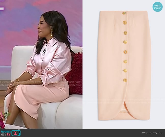 Emma Grede’s pink skirt on Today