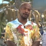 Scott’s abstract print shirt on Access Hollywood