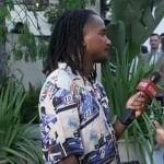Scott’s race car print shirt on Access Hollywood