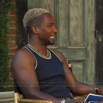 Scott’s stripe trim tank on Access Hollywood
