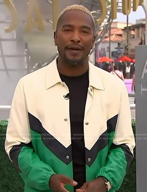 Scott’s leather jacket on Access Hollywood