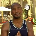 Scott’s stripe trim tank on Access Hollywood