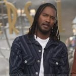 Scott’s blue striped jacket on Access Hollywood