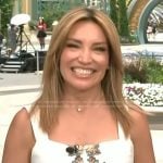 Kit’s white floral print linen dress on Access Hollywood