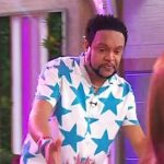 Jawn’s blue star print shirt on Sherri