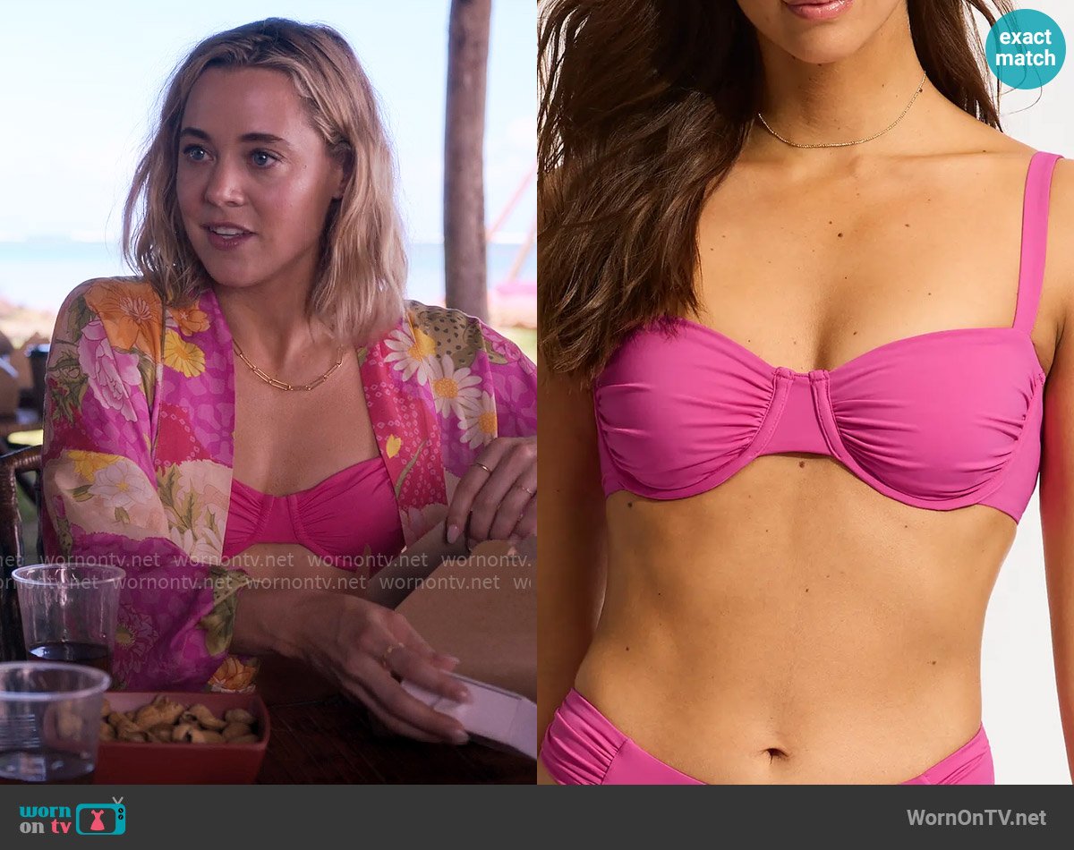 Seafolly Ruched Underwire Bikini Top in Hot Pink worn by Ginny (Erika Henningsen) on The Four Seasons