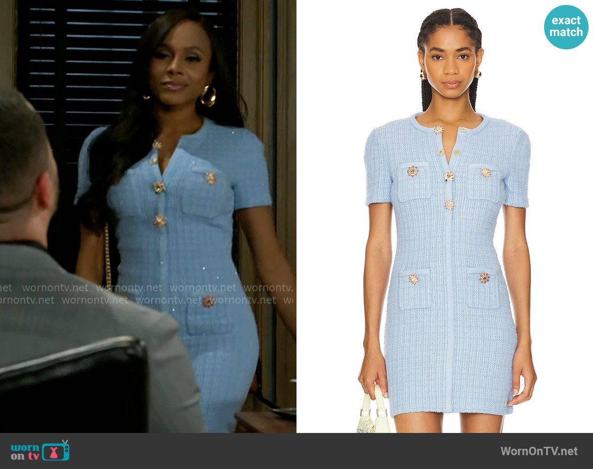 Self Portrait Button Knit Mini Dress worn by Hayley Lawson (Marquita Goings) on Beyond the Gates