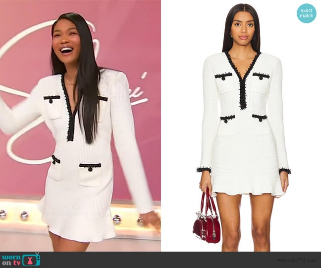 Self Portrait Knitted mini dress worn by Chanel Iman on Sherri
