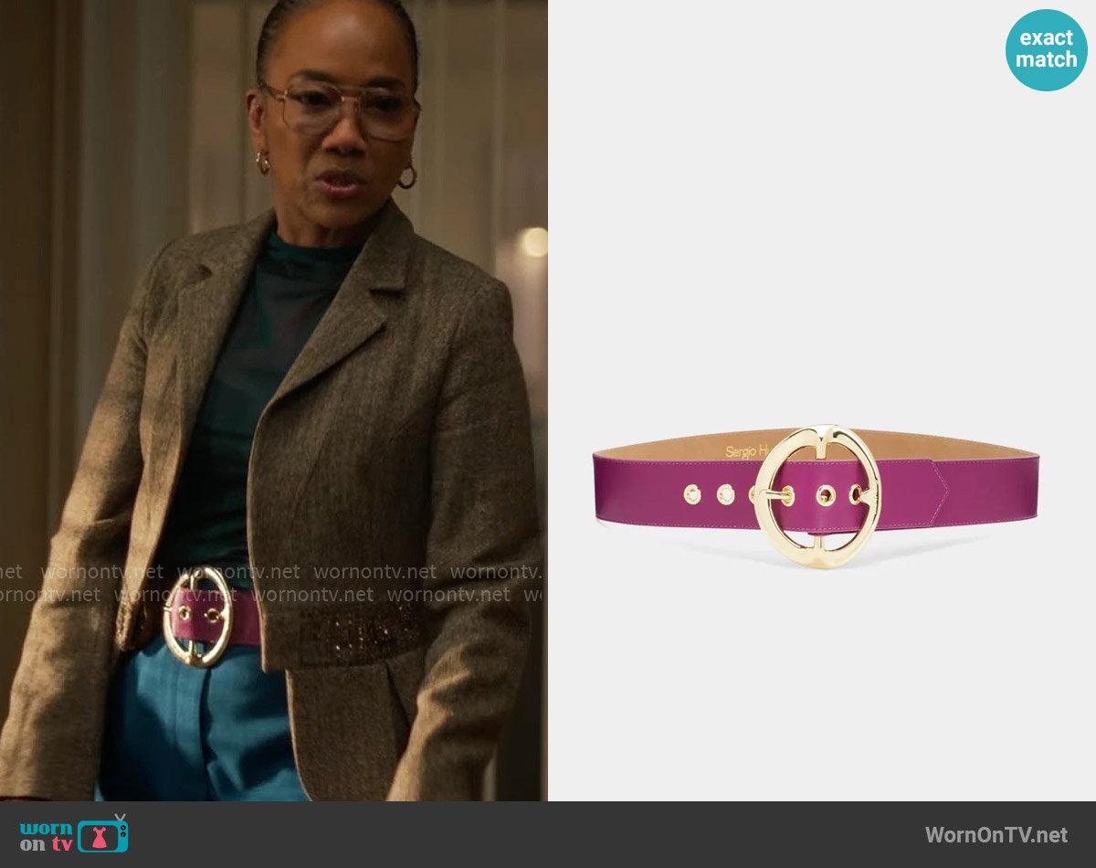 Sergio Hudson Signature Leather Buckle Belt worn by Amanda Wagner (Sonja Sohn) on Will Trent