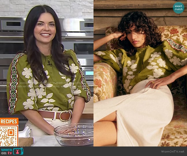 Katie Lee Biegel’s green floral blouse on Today