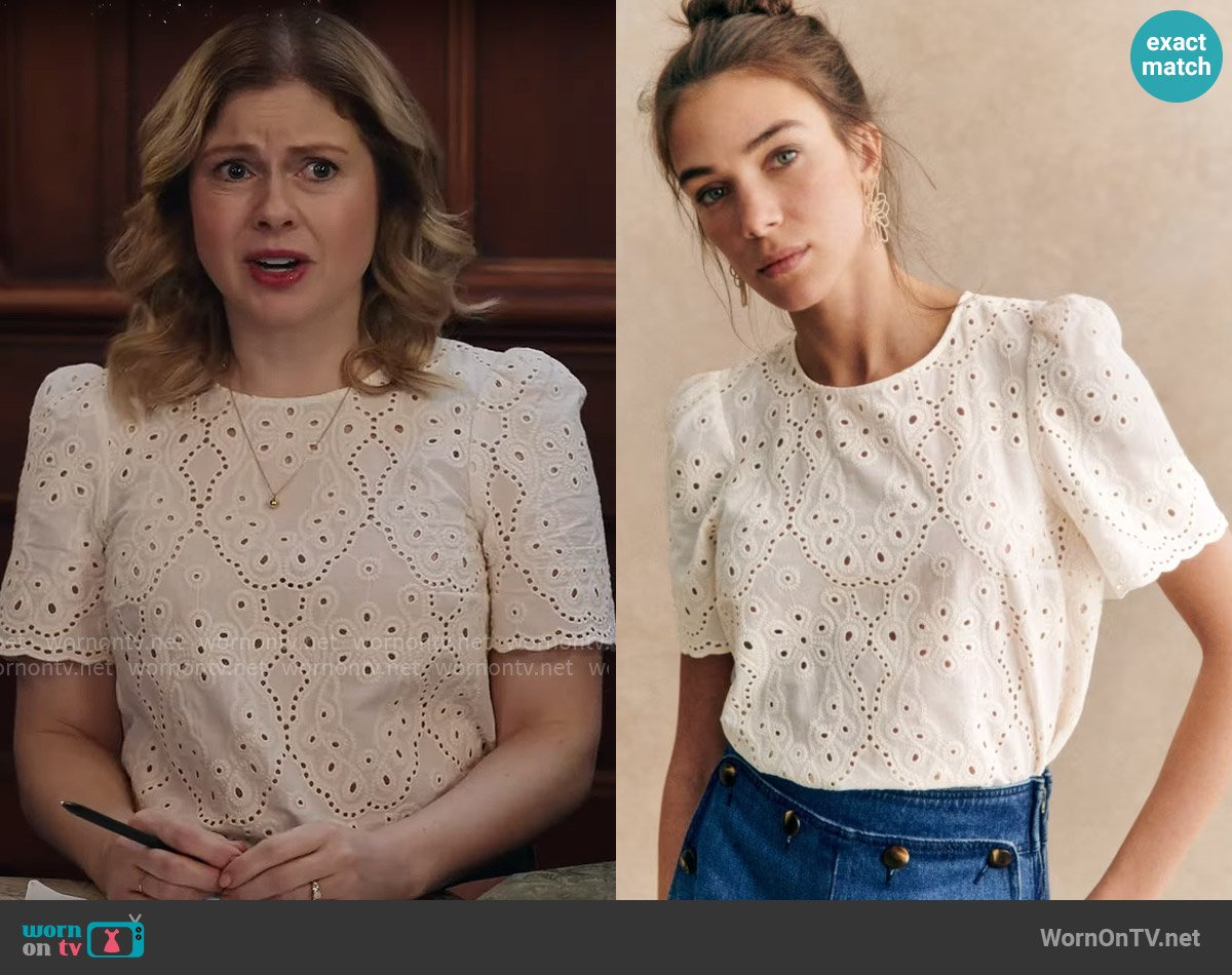 Sezane Annabelle Top worn by Sam (Rose McIver) on Ghosts
