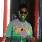 Shamea’s blue balmain graphic tee on The Real Housewives of Atlanta