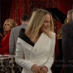 Sharon’s white asymmetric blazer dress on The Young and the Restless