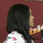 Sharon Carpenter’s white floral print cutout dress on E! News