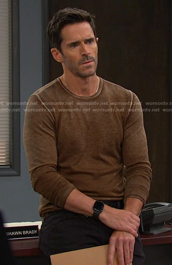 Shawn’s brown long sleeve tee on Days of our Lives