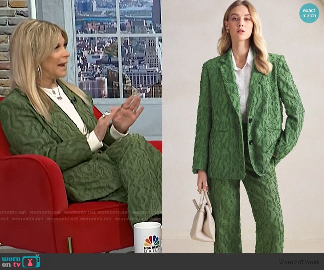 Shein BizChick Green Cutout Blazer worn by Robi Ludwig on NBC News Daily