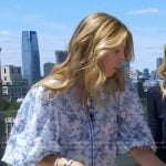 Shereen Pavlides’s blue floral print blouse on Live with Kelly and Mark