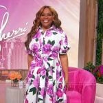 Sherri’s floral print shirtdress on Sherri