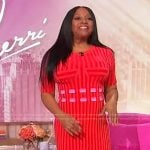 Sherri’s red contrast ribbed dress on Sherri