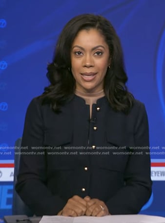 Shirleen's navy utility jacket on Good Morning America