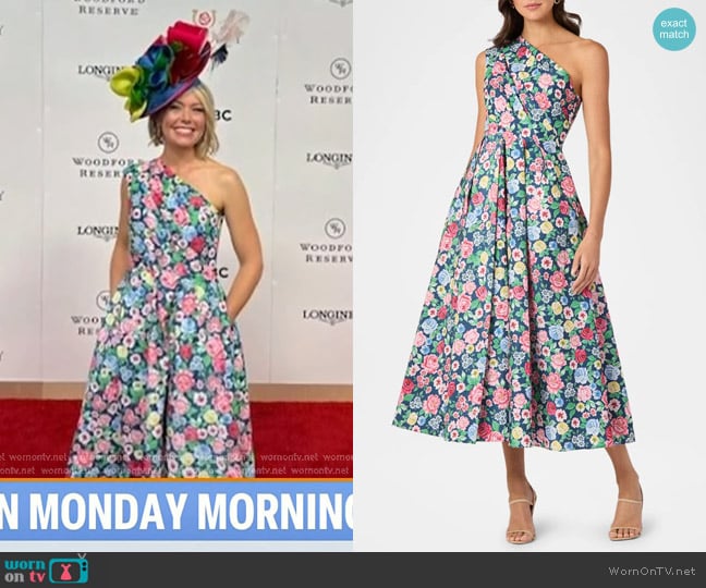 Shoshanna Edina Pleated Floral-Print Midi Dress worn by Dylan Dreyer on Today