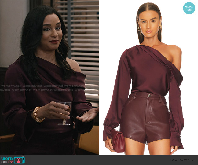 Simkhai Alice One Shoulder Top worn by Kaya Blanke (Carra Patterson) on Elsbeth