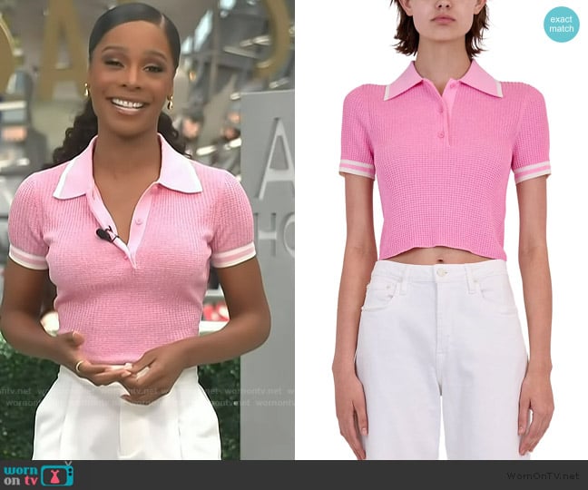 Simkhai Whitten Top worn by Zuri Hall on Access Hollywood