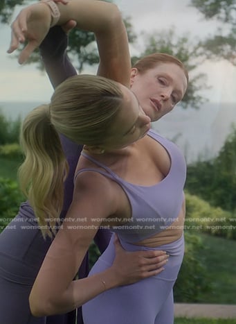 Simone’s lavender sports bra and leggings on Sirens