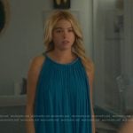 Simon’s blue pleated dress on Sirens
