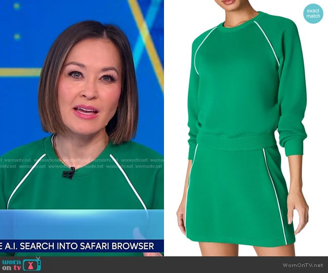 Eva’s green sweatshirt on Good Morning America