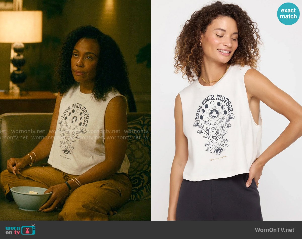 Spiritual Gangster Love Mother Callie Crop Tank  worn by Dawn Edwards (Karen Pittman) on Forever