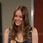 Stephanie’s blue and yellow floral dress on Days of our Lives