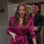 Stephanie’s dark pink wrap mini dress on Days of our Lives
