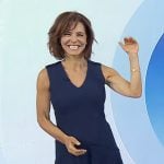 Stephanie Ruhle’s navy v-neck mini dress on Today