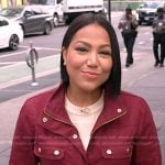 Stephanie’s red utility jacket on Good Morning America