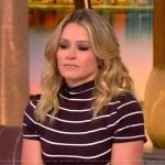 Sara’s brown stripe mock neck top on The View