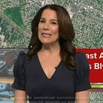 Heather’s navy puff sleeve dress on Good Morning America