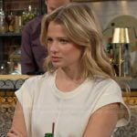 Summer’s white cropped drawstring top on The Young and the Restless