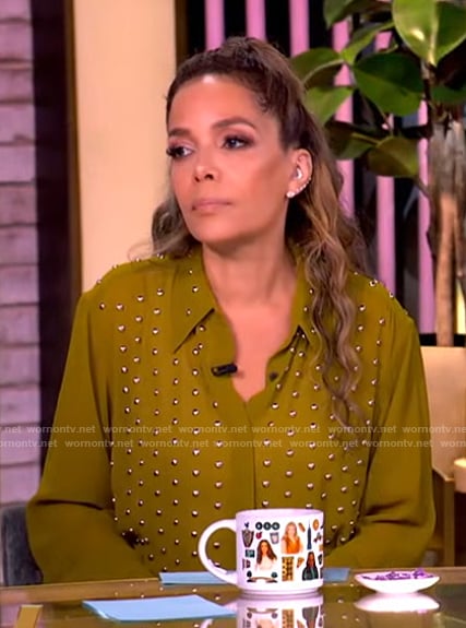 Sunny's green studded blouse on The View