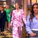 Sunny’s pink floral print blazer and pants on The View