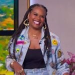 Tabitha’s patch denim jacket and jeans on The Jennifer Hudson Show