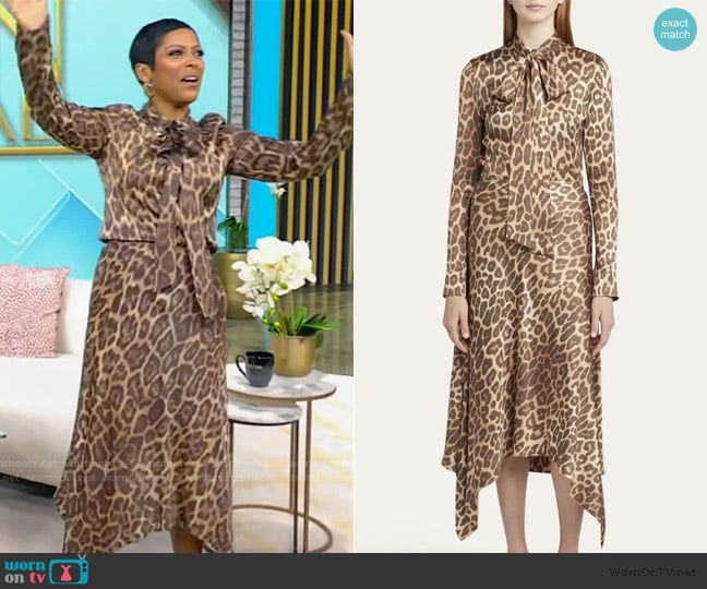 Stella McCartney Leopard-Print Bow Blouse worn by Tamron Hall on Tamron Hall Show