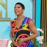Tamron’s neon lights print dress on Tamron Hall Show